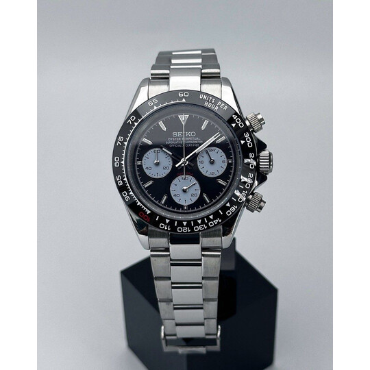 Custom Seiko Mod •  Black Panda Le Man Daytona • 39.5mm